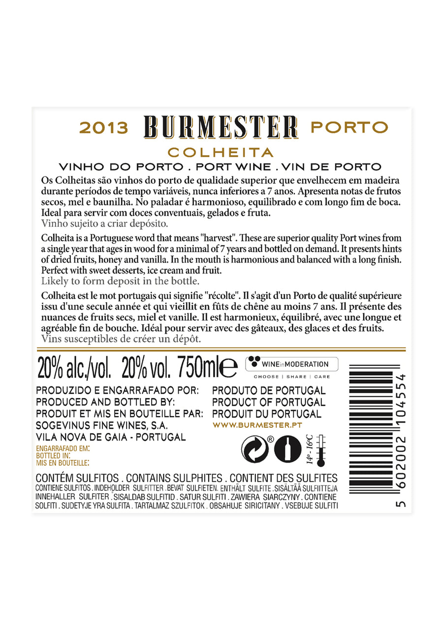 VINHO DO PORTO - BURMESTER COLHEITA 2013 TAWNY