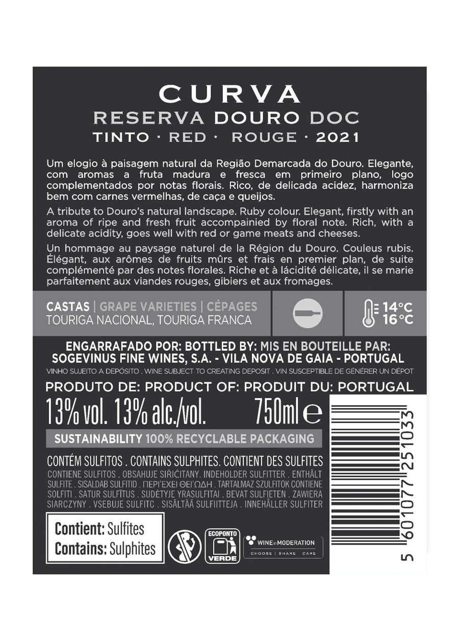 VINHO DOURO TINTO CURVA RESERVA 2022