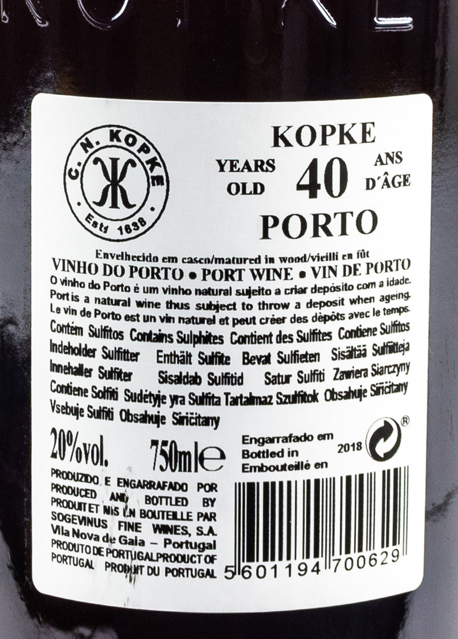 VINHO DO PORTO TINTO - KOPKE 40 ANOS TAWNY