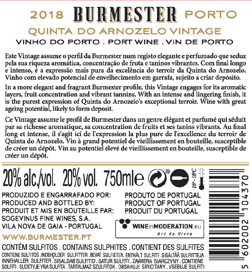 Vinho do Porto - Burmester Arnozelo 2018