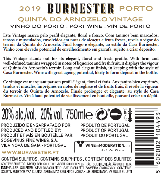 Vinho do Porto Burmester Vintage 2019